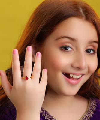 Gold plated ruby red stone ring 1