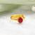 Gold plated ruby red stone ring