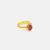 Gold plated ruby red stone ring