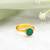 Gold plated teal green stone ring