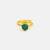 Gold plated teal green stone ring