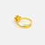 Gold plated teal green stone ring