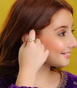 Gold plated grey stone ring