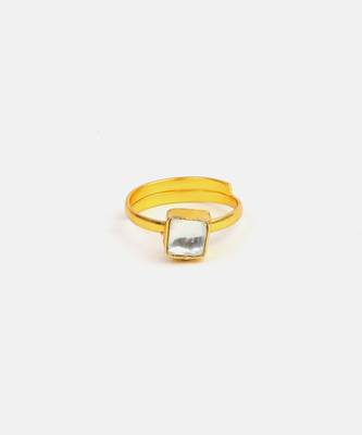 Gold plated grey stone ring 3
