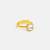 Gold plated grey stone ring
