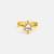 Gold plated kundan white beaded flower ring