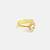 Gold plated kundan white beaded flower ring