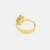 Gold plated kundan white beaded flower ring