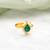 Gold plated emerald green pearl ring