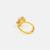 Gold plated emerald green pearl ring