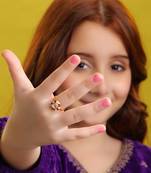 Gold plated kundan ruby red ring