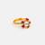 Gold plated kundan ruby red ring