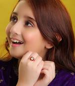 Gold plated pearl ruby red ring