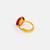 Gold plated pearl ruby red ring