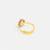 Gold plated blue kundan halo ring