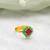 Gold plated pink and emerald green frame ring