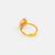 Gold plated emerald green kundan flower ring