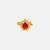 Gold plated ruby red kundan ring