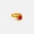 Gold plated ruby red kundan ring