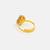 Gold plated ruby red kundan ring