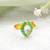 Gold plated pearl emerald green frame ring