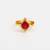 Gold plated ruby red pearl ring