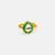 Gold plated kundan emerald green flower ring