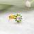 Gold plated pearl kundan flower ring