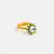 Gold plated pearl kundan flower ring