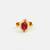 Gold plated ruby red pearl halo ring
