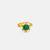 Gold plated emerald green kundan round ring