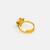 Gold plated emerald green kundan round ring