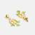 Gold plated pearl kundan mint green earrings