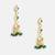 Gold plated kundan emerald green drop earrings