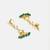Gold plated kundan emerald green drop earrings