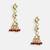 Gold plated kundan maroon drop earrings