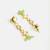Gold plated kundan mint green beaded drop earrings