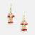 Gold plated pearl ruby red chandelier earrings