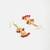 Gold plated pearl ruby red chandelier earrings
