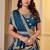 TEAL BLUE CHINON SILK PARTY WEAR EMBROIDERY LEHENGA CHOLI 