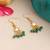 Gold plated kundan turquoise drop earrings