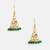 Gold plated kundan turquoise drop earrings