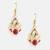 Gold plated kundan pearl maroon earrings