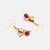 Gold plated kundan pearl maroon earrings
