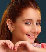 Gold plated kundan mint green stud earrings