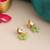 Gold plated kundan mint green stud earrings