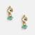 Gold plated kundan turquoise stud earrings