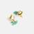 Gold plated kundan turquoise stud earrings