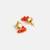Gold plated kundan coral red stud earrings