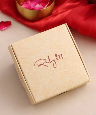 Gold plated kundan coral red stud earrings 5